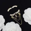 Brand Designer Pearl Crystal Pins Broochs For Women Gifts Luxury C-Letter Brooch Never Fading Real Gold Plated Brass Copper Jewelry Dress Accessory Brooches Suit Pin