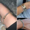 Pulseira de tênis feminina hip hop na moda zircônia cúbica cor prata adolescente menina corrente de cristal na mão jóias de casamento