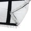 Coperta bianca per sublimazione con nappa 20 coperte per pennelli Stampa a trasferimento termico Scialle avvolgente Coperte per dormire sul divano 125X150 cm I0428