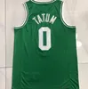 Sewing Jason Tatum #0 Basketball Jerseys Men Blue White City Jersey Just Don Short