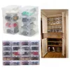 Storage es Bins Pcs Shoe Box Foldable Plastic Stackable for Bedroom W0428