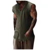 Débardeurs pour hommes T-shirt d'été pour hommes Collage tridimensionnel Lâche Casual Coton Gilet Sans manches Sports Fitness Respirant Hommes