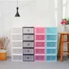 es Bins Drawer Storage Set Transparent Closet Organizer Box Home Plastic Foldable Case Dustproof Shelf Stack Shoesbox W0428