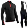 Cykeltröja uppsättningar Set Long Sleeve Design Reflective Bib Pants with Pocket Bicycle Clothes Maillot Ciclismo 231127