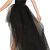 Skirts 2024 Women's Punk Skirt Female Gothic Tulle Long Ball Gown Black Mesh Shows Dance Party