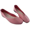 Flats Color cuadrado Candy Toe Vestido Mujeres mocasines Spring Autumn Flat Casual Femenino cómodo Single Zapatos 23042 36