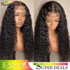 Synthetic Wigs Nicelight Water Wave Transparent Lace Front Wigs Brazilian Remy Pre Plucked Human Hair for Women Curly Closure Wig 230227