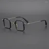 Solglasögon ramar retro fyrkantig ram rent titan skådespel män optiska glasögon wonme myopia läser recept