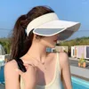 Breite Krempe Hüte Sommer Atmungsaktive Air Sun Anti-UV Trip Lady Outdoor Hut Laufende Sonnenschutz Kappe