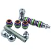 Latest Colorful Bead Zinc Alloy Pipes Portable Innovative Removable Filter Smoking Tube Handpipe Dry Herb Tobacco Silver Screen Cap Bowl Cigarette Holder