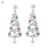 Boucles d'oreilles pendantes, atmosphère de Festival, Style neige, arbre de noël, mode dames, accessoires de l'année européenne et américaine