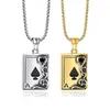 Chains European And American Jewelry Poker Ace Of Spades Necklace Men's Titanium Steel Pendant Accessories Hip Hop Retro Personality