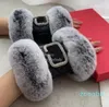 Winter Warm Short Style Plush Lining Autumn Sheepskin Mittens Women Furry Fingerless Gloves