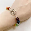 Strand 7 Chakra Healing Crystals Bracelet 8mm Natural Meditation Stone Ies Confidant Beaded OM Lotus