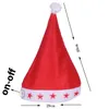 LED light flash Red Santa Claus Hat Ultra Soft Plush Christmas Cosplay Hats Christmas Decoration Adults Christmas Party Hats