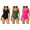 Maillots de bain pour femmes 2pcs maillot de bain femme couleur unie licou cou camisole avec cordon bikini culotte pour femmes maillots de bain