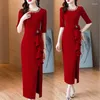 Casual Dresses 2023 Fashion Elegant Women's Mid-Lenst Wedding Mother Dress