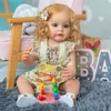 Dolls NPK 55CM FUll body Silicone Reborn Toddler Girl Princess SueSue Handdetailed Paiting Rooted Hair waterproof Toy for Girls 230427