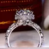 Pierścienie zespołowe Delysia King Akcesoria dla kobiet biżuteria okrągłe kwiaty kryształowe obrączki Z0428