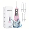 300ml Portable USB Rechargeable Oral Irrigator with 5 Modes and 6 Jet Tips - Effective Dental Water Flosser for Cleaner Teeth and Healthier Gums