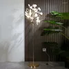 Golvlampor Foyer Parlourn enorm 170 cm lång LED -ljus G9 Bröllop Creative Ginkgo Leaf Tree Standing Large El Lamp