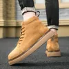 Laarzen HKDQ Echt leer Heren leren laarzen Hoge kwaliteit Bruin Platform Enkellaarsjes Heren Trend Comfortabel Veterschoenen Hoge laars Heren 231128