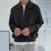 Men's Sweaters Men Knitted Sweater Stylish Lapel Design Soft Warm Mid-length Casual Pullover For Fall/winter Long Sleeve