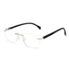 Occhiali da sole Vazrobe Narrow Rimless Occhiali da vista da uomo Occhiali da vista Donna Oro Occhiali miopi Occhiali da vista femminili per lenti ottiche