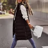 Gilets pour femmes Femmes Gilet Manteau Sans Manches Hiver Élégant Rembourré À Capuche Slim Fit Avec Fermeture À Glissière Pour Le Froid