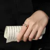 バンドリングZhouyang Chunky Croissants Rings for Women Vintage Gold Statement Ring Finger Accessories