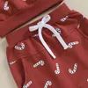 Комплекты одежды -09-13 Lioraitiin 0-3Y Рождественский комплект одежды для маленьких мальчиков и девочек Толстовка с принтом конфеты и штаны 2 шт. Костюм Детские повседневные наряды 231128