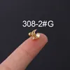 Nouveau populaire Ab couleur Zircon boucle d'oreille goujons 20g en acier inoxydable tige mince oreille os clou vis arrière boule oreille clou crevaison bijoux boucles d'oreilles 14K véritable or bijoux