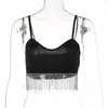 Camis GACVGA 2022 Diamant Kwastje Crop Tops Vrouwen Zomer Hemdje Backless Y2K Top Sexy Vest Dames Bustier Cropped Tube Tank top