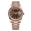 Zegarek zegarki hurtowe męskie zegarki Watche Watche Wysokiej jakości Dojusz Automatyczne składanie klamry Womenki Orologio 41 mm Rose Gold