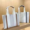 Borse da donna firmate WOODY Tote shopping bag borsa alta NYLON hobo moda lino Grandi borse da spiaggia designer di lusso da viaggio Borsa a tracolla a tracolla Borse 37-29-8 cm
