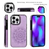 Slim Pu Leather Wallet Telefonfodral för iPhone 15 14 13 Pro Max 11 12 Mini XR X XS Max 7 8 Plus SE Mandala prägling Magnetiskt Closecard Slots Holder Cover