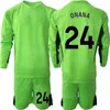 Drużyna klubowa mężczyzn Młodzież bramkarza piłkarska, Sergio Romero Jerseys Set 23-24 Long Rleeve Peter Schmeichel Edwin van der Sar Andre Onana David de Gea Football Shirt Manlian