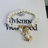 Designer vivienen Westwoods New Viviane 23 Year New Western Empress Dowager Anchor Pearl Bracelet Light Luxury Small Versatile High Edition Jewelry