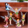 Obiekty dekoracyjne figurki 6pcs Flower Fairy Pixie Fly Wing Family Miniaturowe sztuczne ogrodowe ozdoby dekoracje domowe dekoracje rzemiosło na 230428