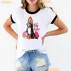 Frauen T Shirts Berner Berg Blumen Druck Hemd Mädchen Hund Liebhaber Freunde T-shirt Frauen Harajuku Kawaii Kleidung Weibliche T-Shirt