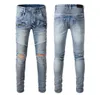 Hommes Designer Jeans Big et Tall Pantalon avec trou Denim pour homme Skinny Rock Biker Slim Fit Bleu Hip Hop Hommes Boucle Longue Droite7131276