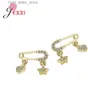 Stud Fashion Trendy 925 Sterling Silver Pin Dangle Earrings for Women Clear CZ Stones Luxury Wedding Statement Jewelry Brincos YQ231128