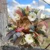 Fleurs décoratives 11UA Highland Cow Head Wreath Festival Holiday Year Decoration