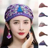 Beanies Beanie/Skull Caps Peacock Embroidery Beanie Elastic Boho Hats For Women Stripe Headbands Ladies Headpiece Lacing Head Wrap Colorful