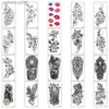 Tattoos Colored Drawing Stickers 20PcsSet Waterproof Temporary Fake Tattoos Sticker Water Transfer Decals Black Snake Flower Totem Beauty Body Art for Man WomenL2