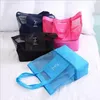 4 Colors Women Mesh Beach Bag Portable Handbags With Double Layer Picnic Cooler Tote Bag For Home Travel Picnic Storage tt0428