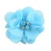 Hårtillbehör 40st/Lot 5,5 cm Chiffon Petals Blomma för babyflickor Pannband Handgjorda DIY Bröllopsfest Hemdekorationer