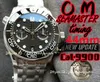 OM 215.30.46.51 Luxury Men's Diving Watch 600m diving 44mm. 9900 Automatic Mechanical Timing Movement, Ceramic Bezel, Black Ceramic,Steel strip black one