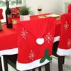Housses de chaise 2 pièces rouge chapeau de Père Noël couverture nappe noël fête de noël dîner décor 231127