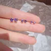 Stud 1 kawałek stali nierdzewnej 4 zębowe cyrkon Purple Ear Studs For Women Tragus Chrząstka Standardowy płat Dait